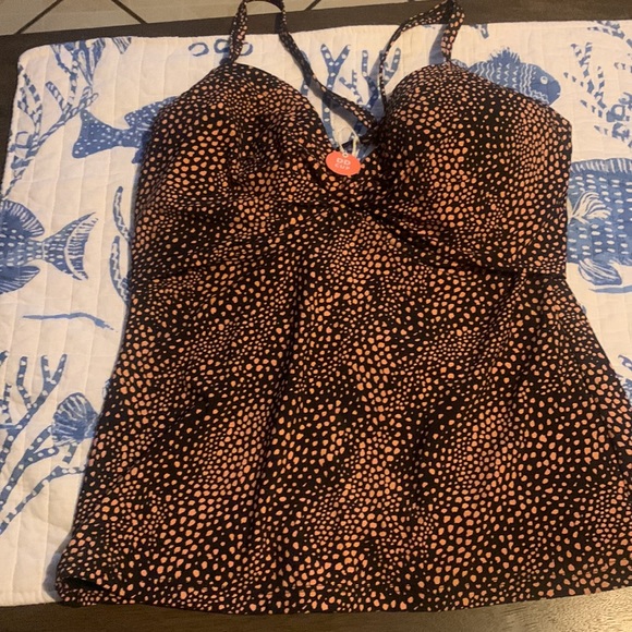 SEAFOLLY Safari Spot DD Twist Front Singlet Tankini NEW without tag - Picture 5 of 11